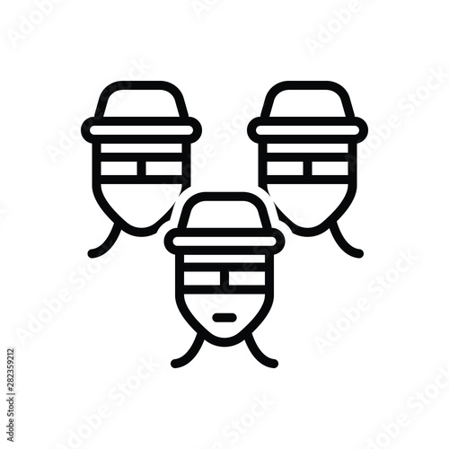 Black line icon for gang
