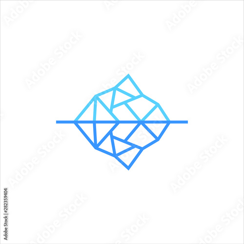 iceberg logo geometric line outline mono  line illustration vector template download