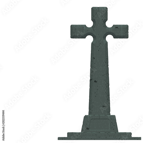 An isolated gravestone on transparent background