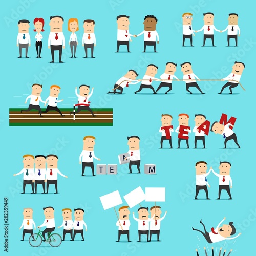 Business team characters. Teamwork, partnership