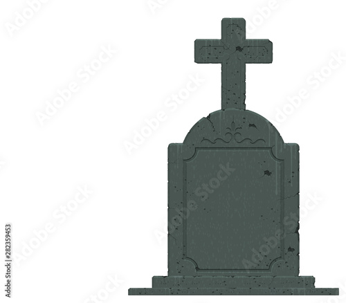 An isolated gravestone on transparent background