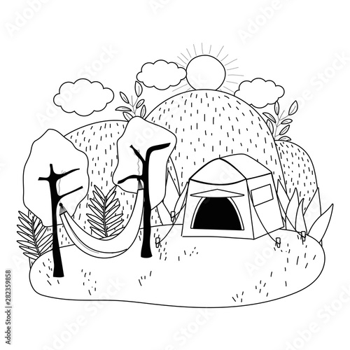 Tent and camping vector design