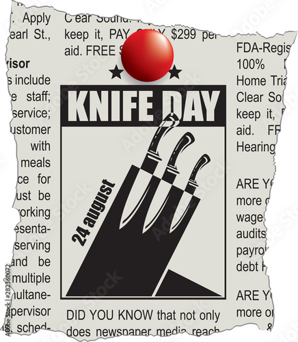 Fragment of classifieds Knife Day