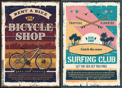 Surfboard, surfing board, beach wave, bicycle