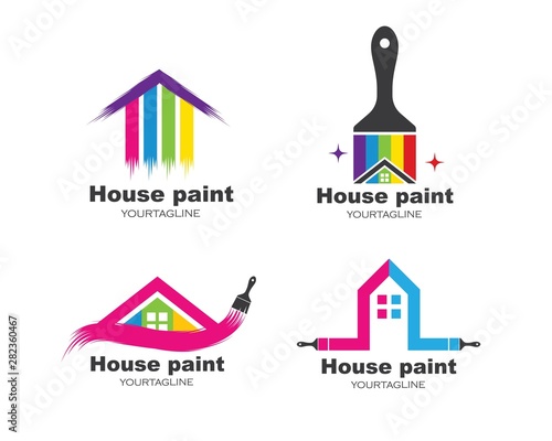 house,bulding paint logo icon vector illustration