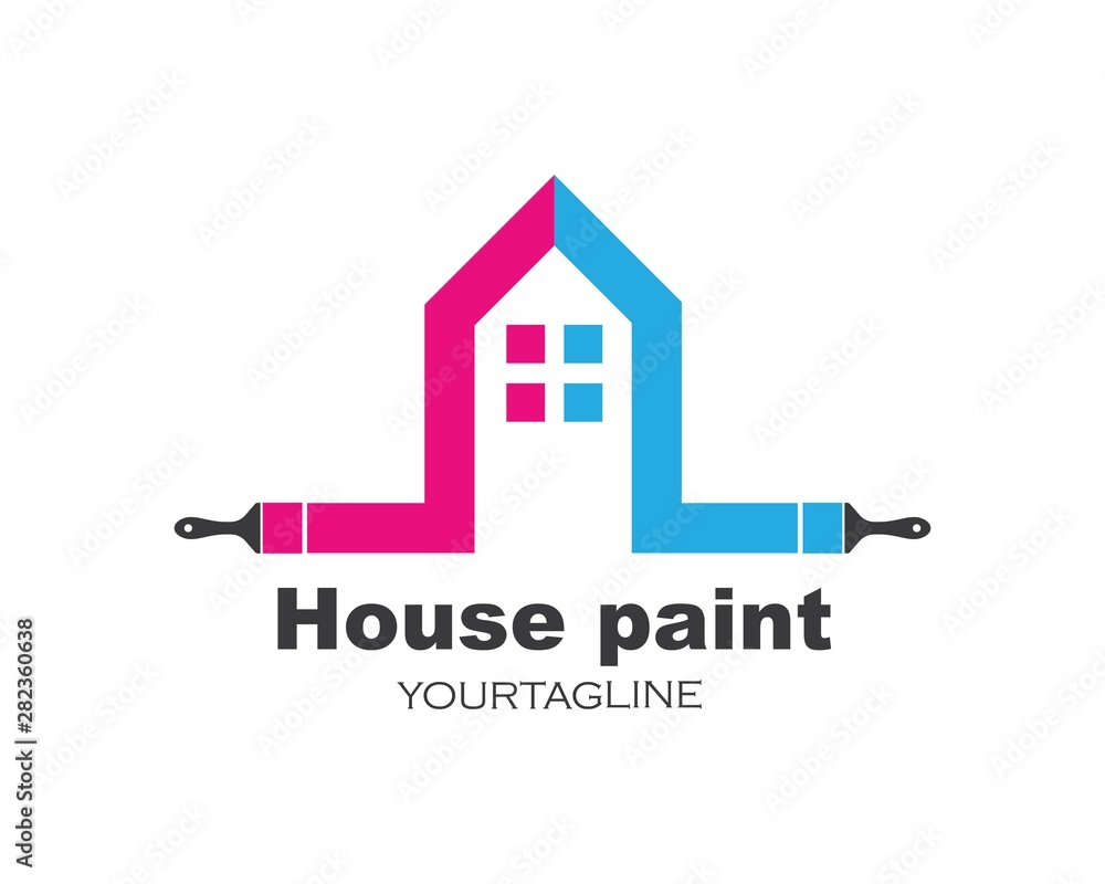house,bulding paint logo icon vector illustration