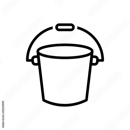 Black line icon for bucket