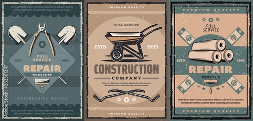 Work tools of construction and repair service