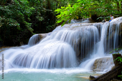 Erawan Waterfall is waterfall famous © suthin3