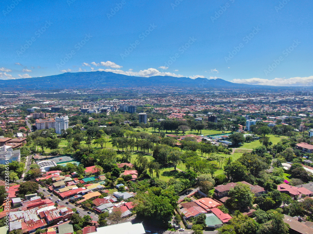 Fototapeta premium San Jose, Costa Rica with the Costa Rica Country Club in the Foreground