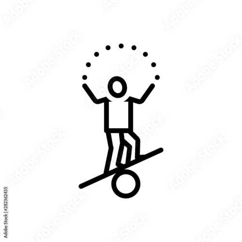 Black line icon for talent 