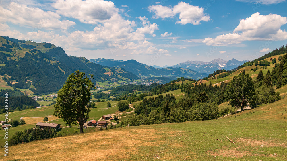 Beautiful alpine view at Aurach near Kitzbühel, Tyrol, Austria