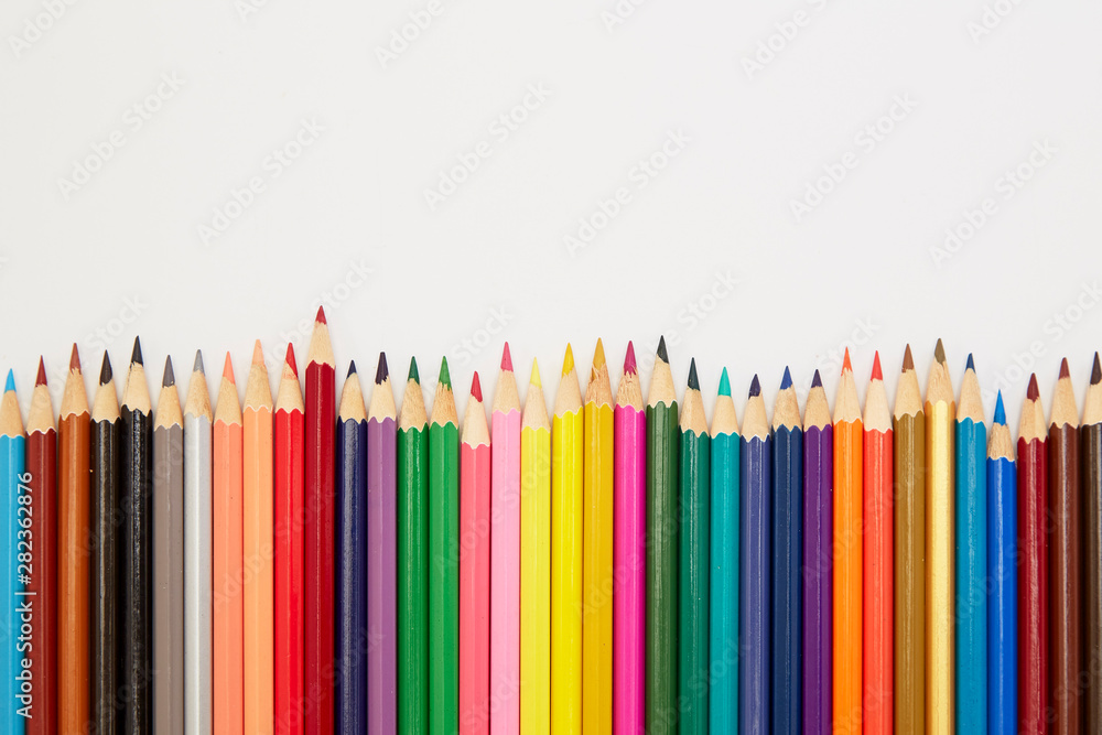 Color pencils on white background Color pencils on white background
