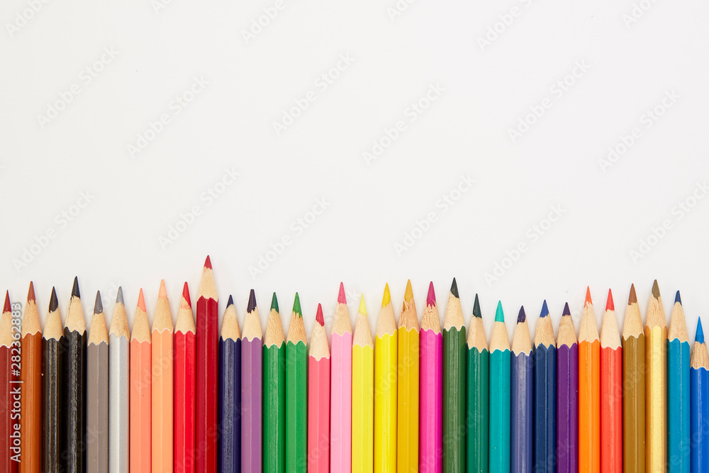 Color pencils on white background Color pencils on white background