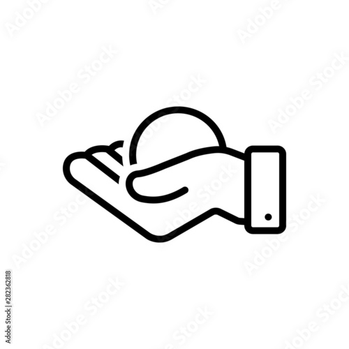 Black line icon for handful 