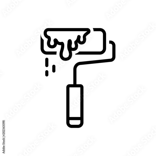 Black line icon for paint 