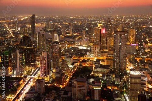 Wallpaper Mural Top view city at night Torontodigital.ca