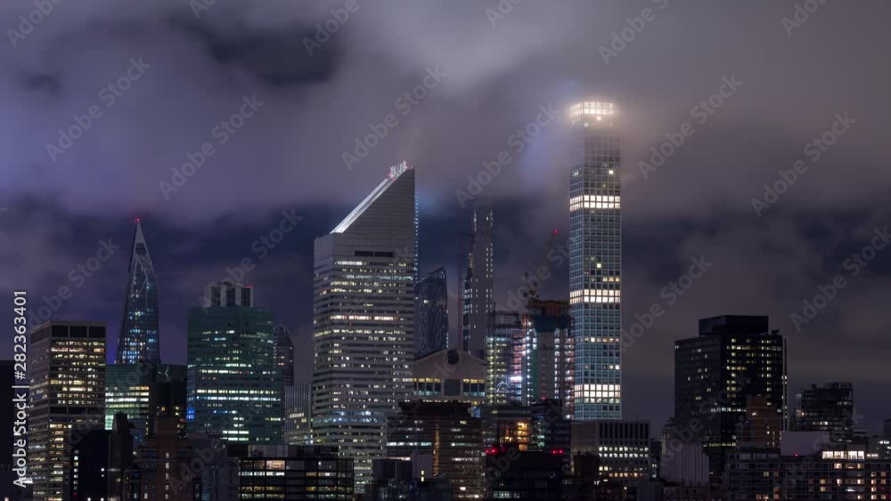 Midtown Manhattan Skyline New York Timelapse at Night Midtown Manhattan Skyline New York Timelapse at Night