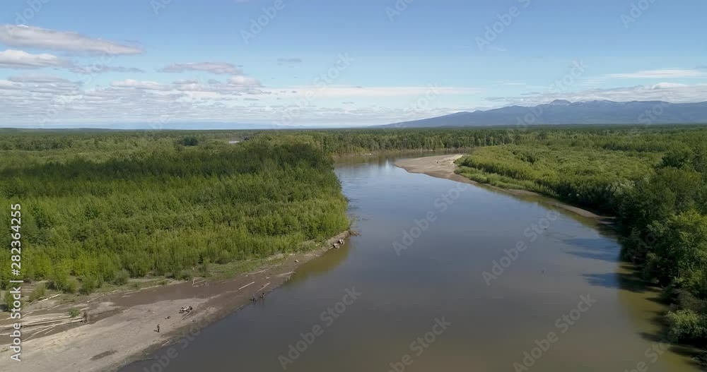 Flight over the Kamchatka River on the Kamchatka Peninsula Flight over the Kamchatka River on the Kamchatka Peninsula