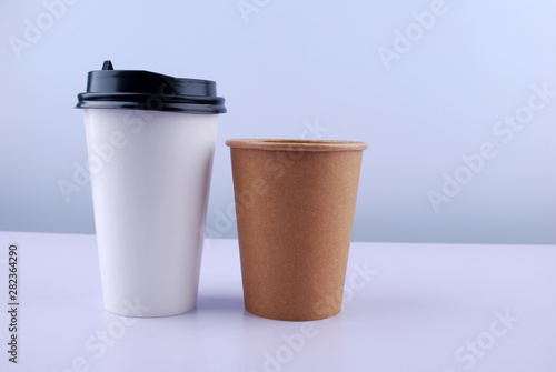 Coffee paper cup isolated on white background