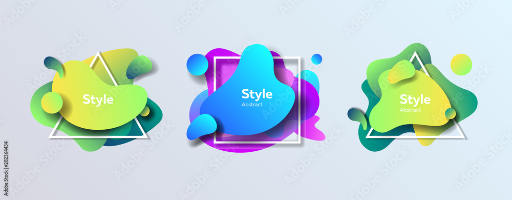 Modern colorful abstract badges Modern colorful abstract badges