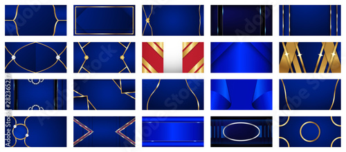 Abstract blue background in premium concept with copy space. Bundle of template design for cover, business presentation, web banner and packaging.