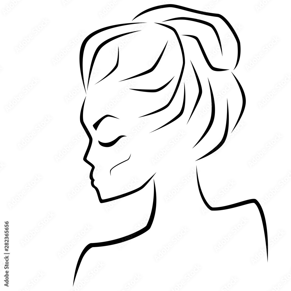 Sensual female abstract face