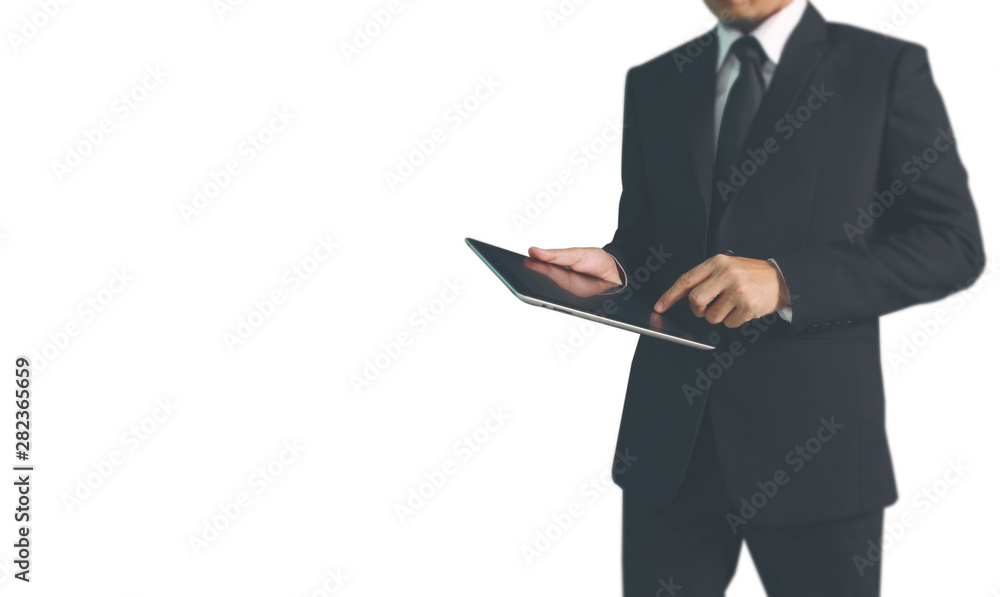 Businessman using digital tablet in hand Businessman using digital tablet in hand