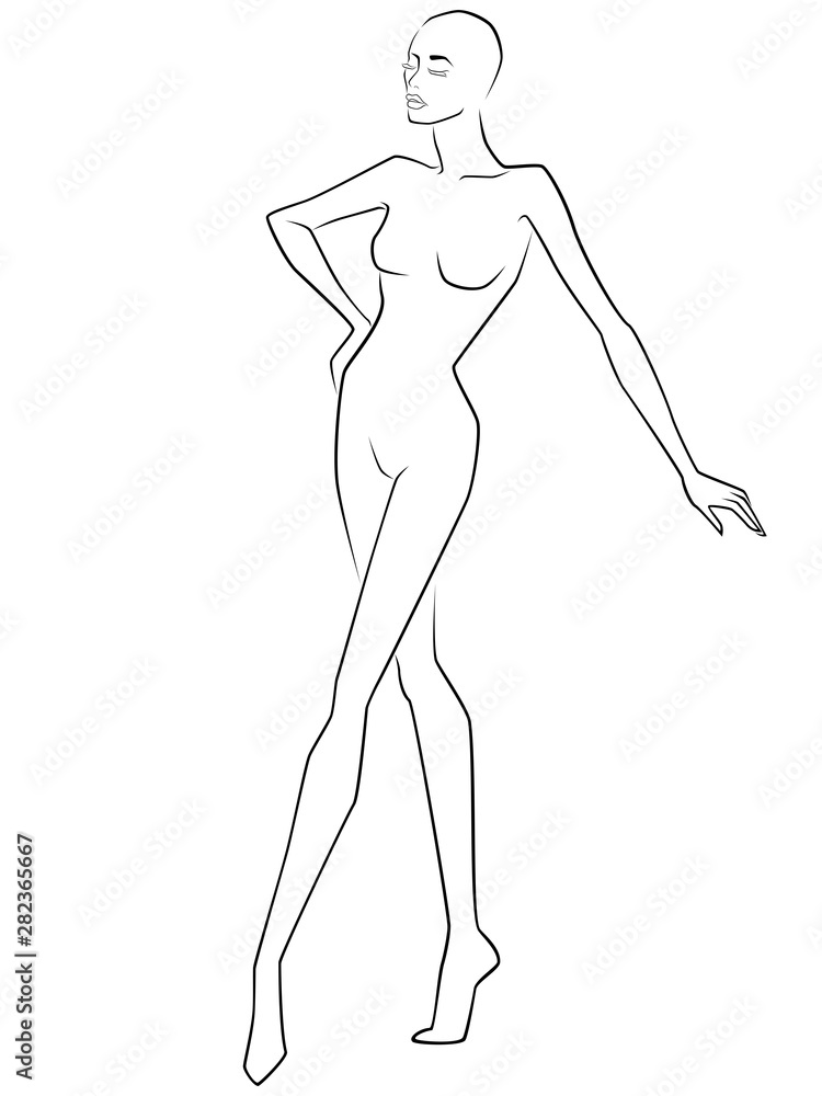 Abstract elegant lady with closed eyes Abstract elegant lady with closed eyes