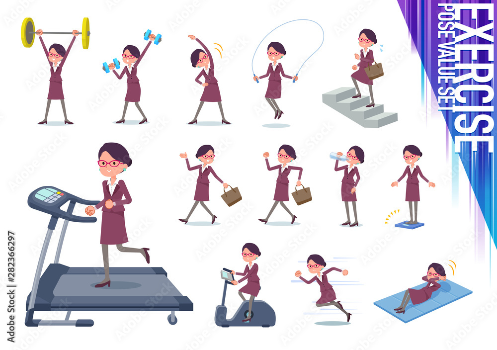 Fototapeta premium flat type glasses office women_exercise