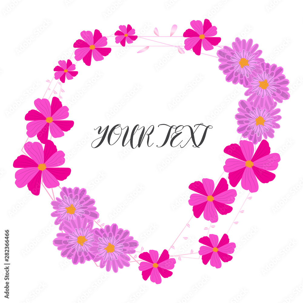 Isolated floral flame with text over a white background - Vector