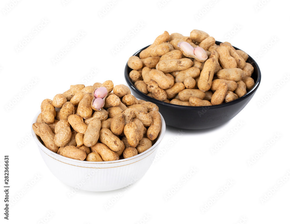 Pile Of Peanuts on White Background Pile Of Peanuts on White Background