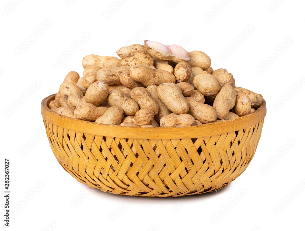 Pile Of Peanuts on White Background Pile Of Peanuts on White Background