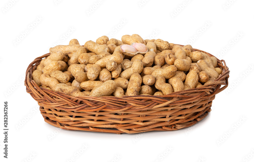 Pile Of Peanuts on White Background Pile Of Peanuts on White Background