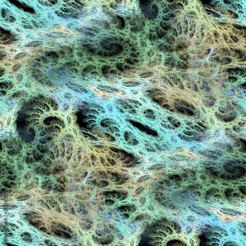 Abstract fractal spiral seamless pattern. Digital futuristic background. © sablegear