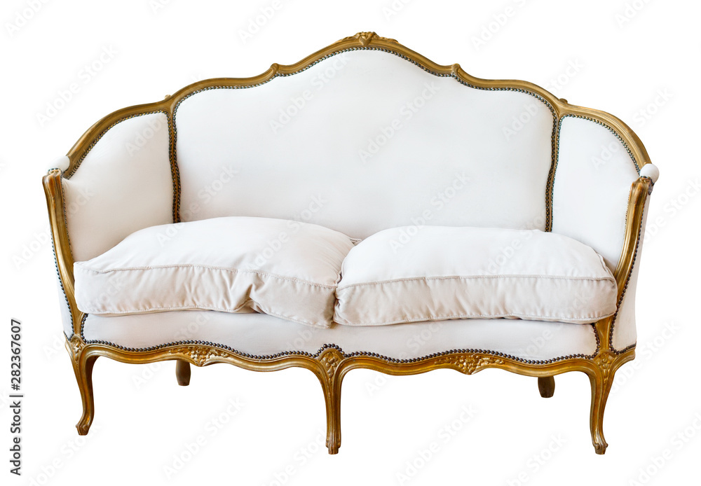 Elegant white sofa isolated on white Elegant white sofa isolated on white