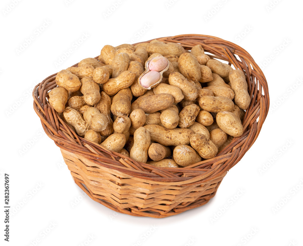 Pile Of Peanuts on White Background Pile Of Peanuts on White Background