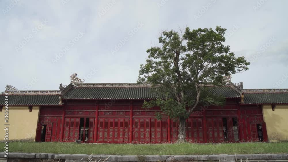 Oriental red monument in Hue inside Citadel, Imperial City Oriental red monument in Hue inside Citadel, Imperial City