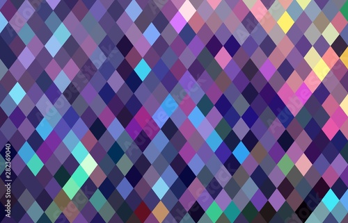 Checkered pixels mosaic pattern. Crystal lilac pink yellow blue background