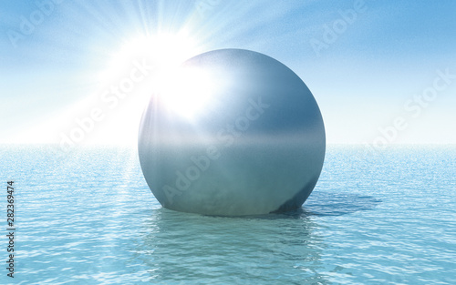 The ball which shines made in 3D Render