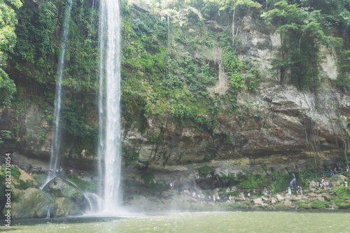 Detail of Chifon waterfall in Chiaapas Mexico