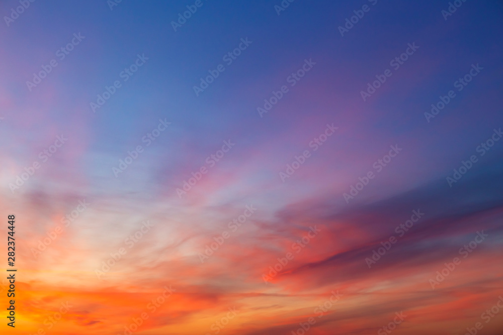 Colorful amazing sunset sky