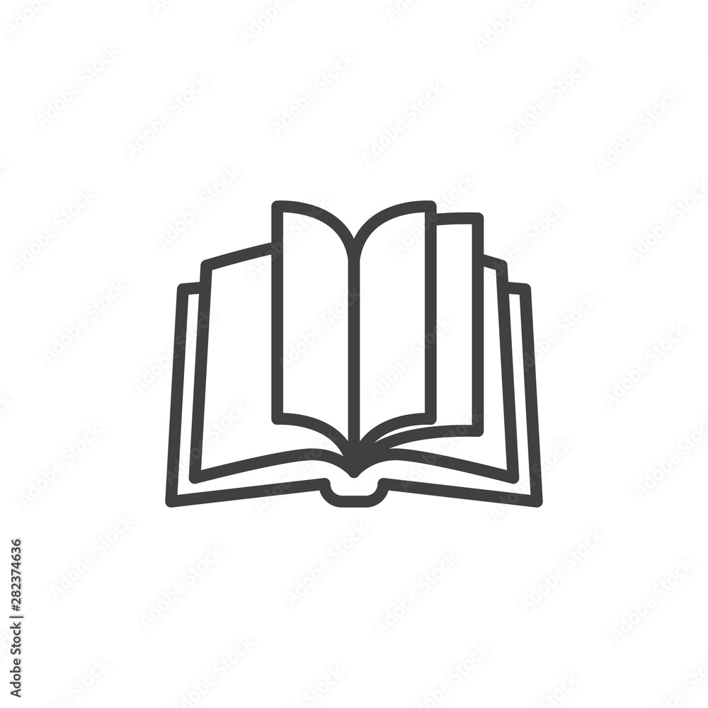 Open book pages line icon. linear style sign for mobile concept and web design. Book outline vector icon. Knowledge symbol, logo illustration. Vector graphics Open book pages line icon. linear style sign for mobile concept and web design. Book outline vector icon. Knowledge symbol, logo illustration. Vector graphics