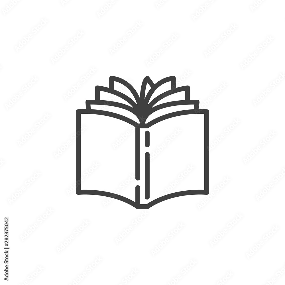 Vecteur Stock Open book line icon. linear style sign for mobile concept ...