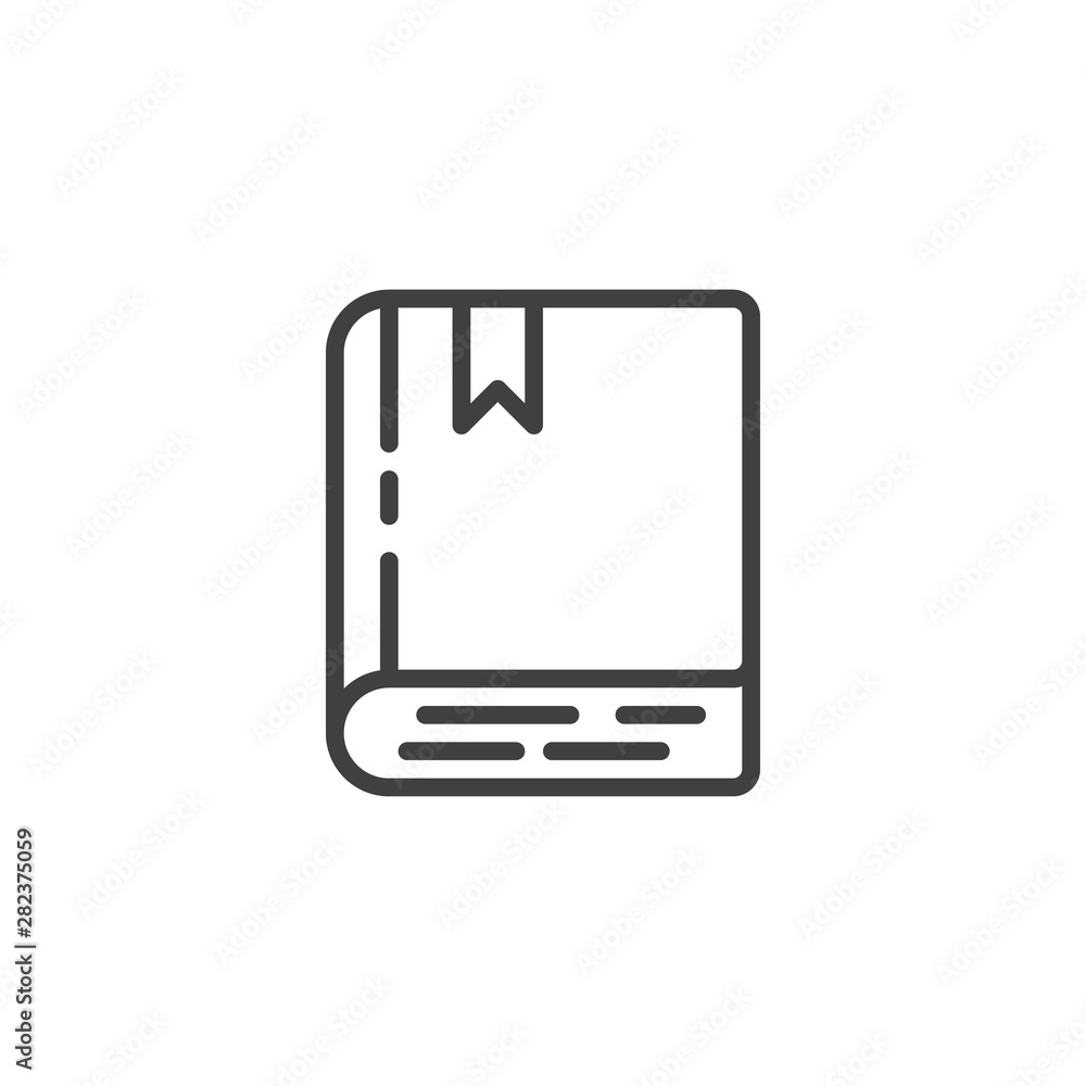 Book with bookmark line icon. linear style sign for mobile concept and web design. Cover book outline vector icon. Wisdom symbol, logo illustration. Vector graphics Book with bookmark line icon. linear style sign for mobile concept and web design. Cover book outline vector icon. Wisdom symbol, logo illustration. Vector graphics