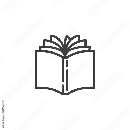 Open book line icon. linear style sign for mobile concept and web design. Book pages turn outline vector icon. Bookstore symbol, logo illustration. Vector graphics