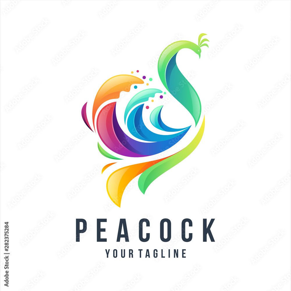 awesome gradient peacock logo design awesome gradient peacock logo design