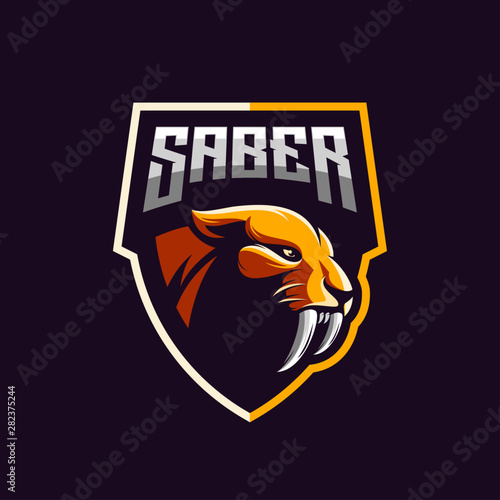 awesome saber tooth logo design