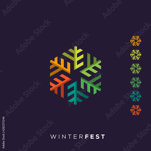 awesome winter logo design colorful