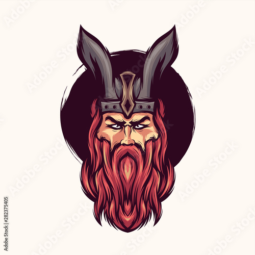 awesome bearded viking logo design